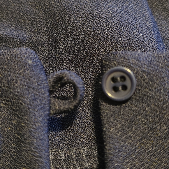 IMAN Global Chic Midnight Blue Caped Shell Top Women's XL Scoop Neck Modern Chic - Picture 7 of 11